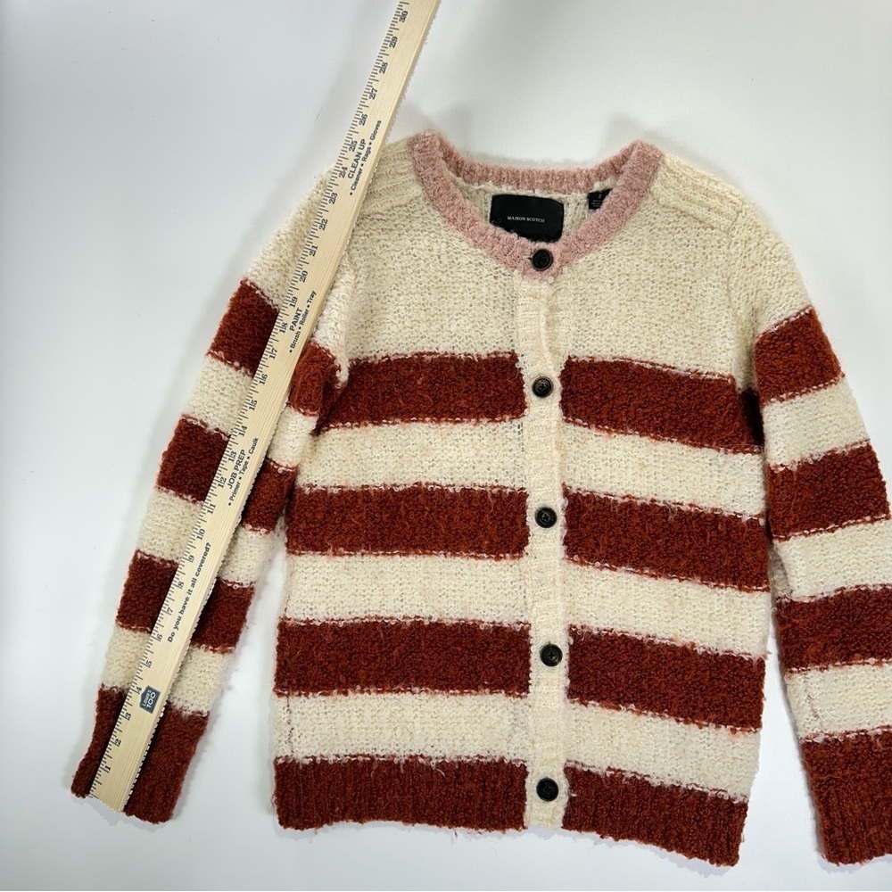 Maison Scotch wool alpaca striped cardigan cozy knit size 2 - Picture 10 of 11